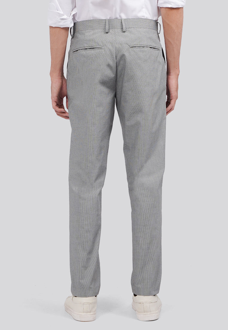 Slim Fit Houndstooth Pants Lt. Grey