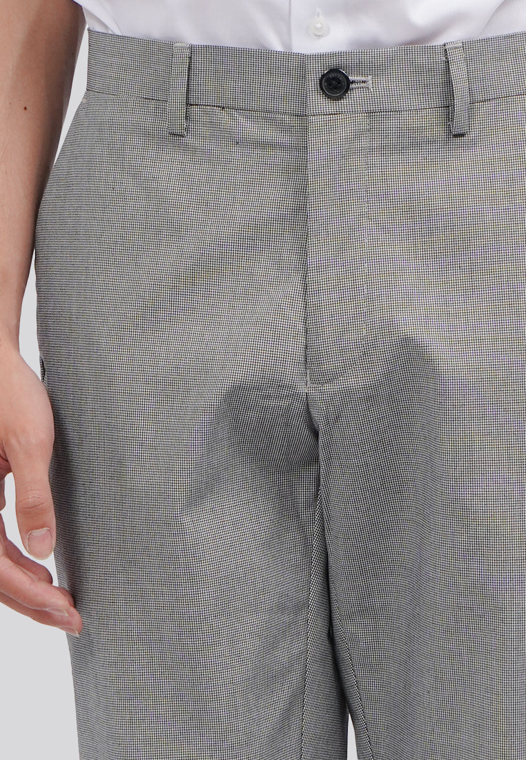 Slim Fit Houndstooth Pants Lt. Grey
