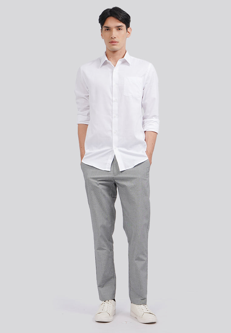 Slim Fit Houndstooth Pants Lt. Grey