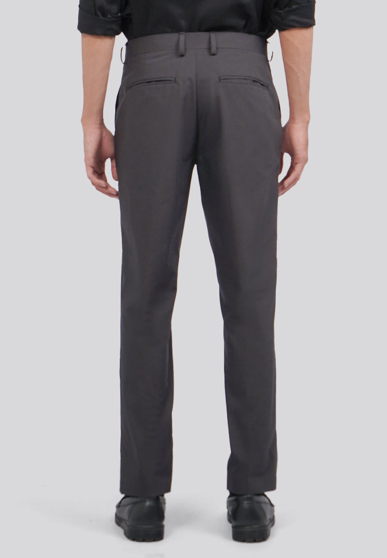Slim Fit Houndstooth Pants Dark Grey