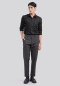 Slim Fit Houndstooth Pants Dark Grey