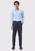 Slim Fit Checks Pants Navy