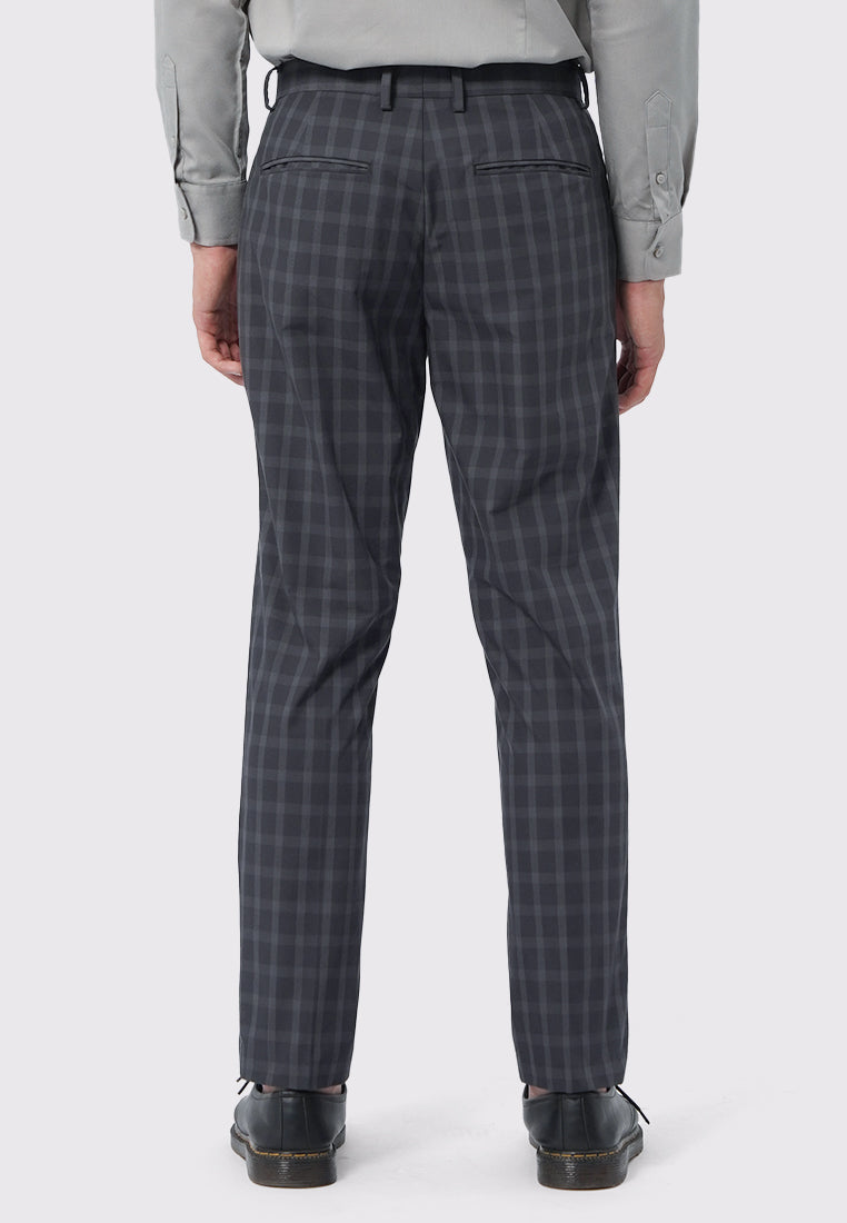 Slim Fit Checks Pants Grey