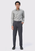 Slim Fit Checks Pants Grey