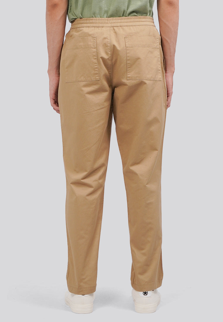 Slim Fit Drawstring Pants Khaki