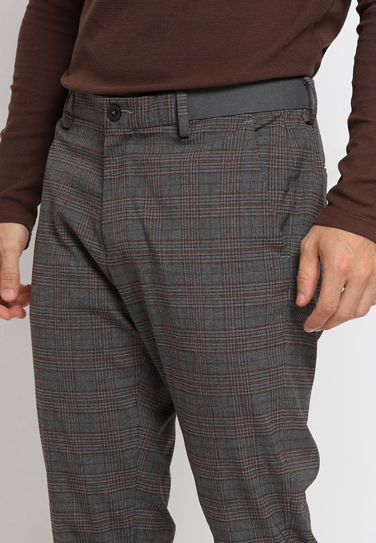 plaid casual long pants