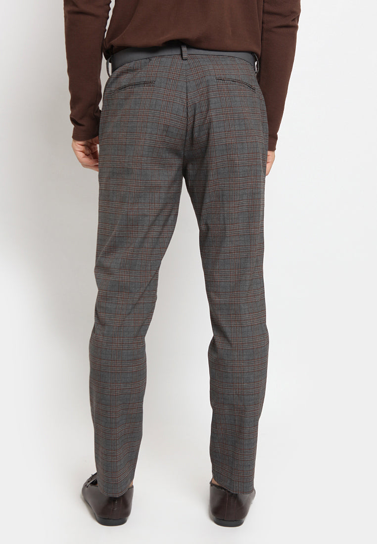 plaid casual long pants