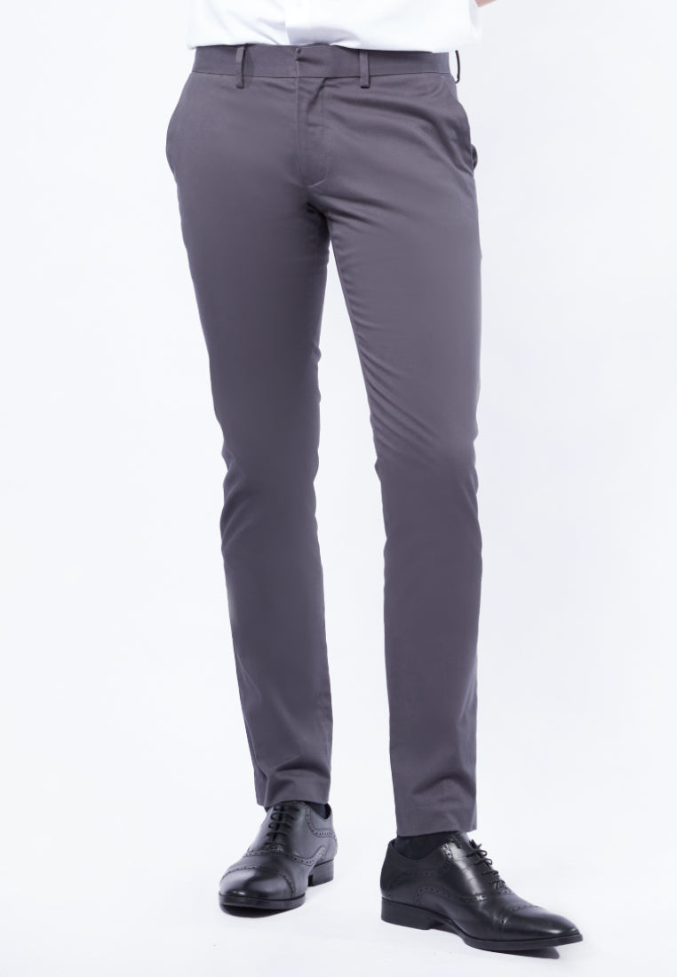 Skinny Fit Dress Up Pants Dark Grey