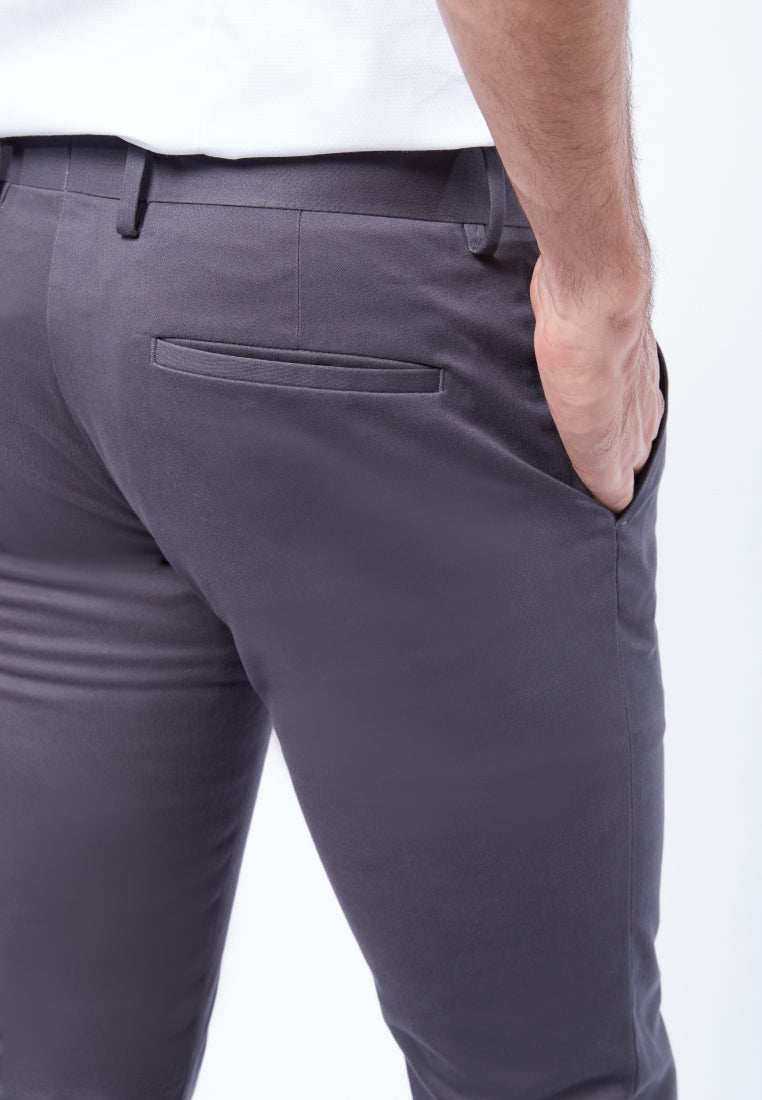 Skinny Fit Dress Up Pants Dark Grey