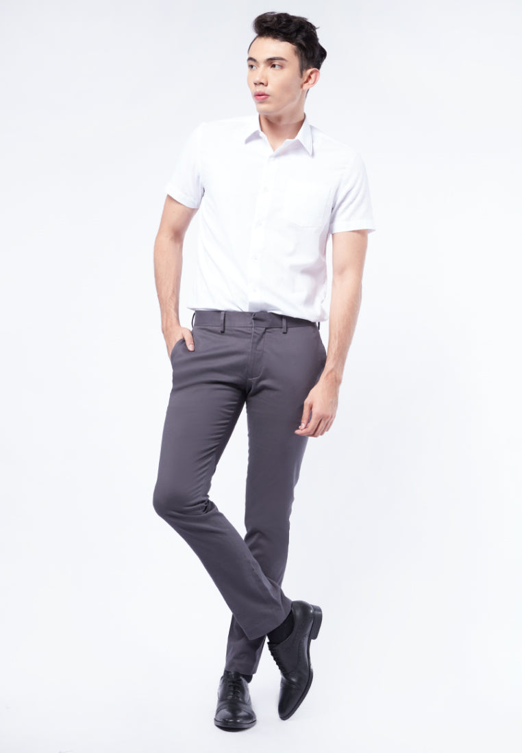 Skinny Fit Dress Up Pants Dark Grey