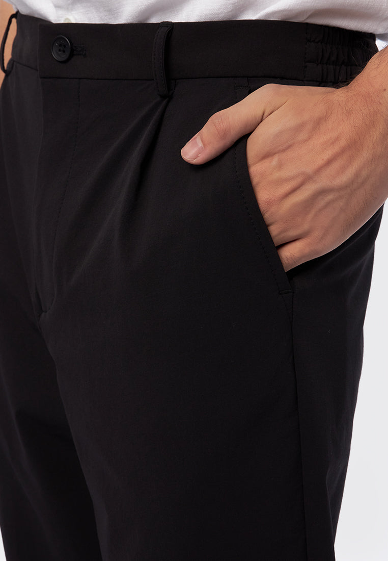 4-Way Stretch Pleat Pants Black