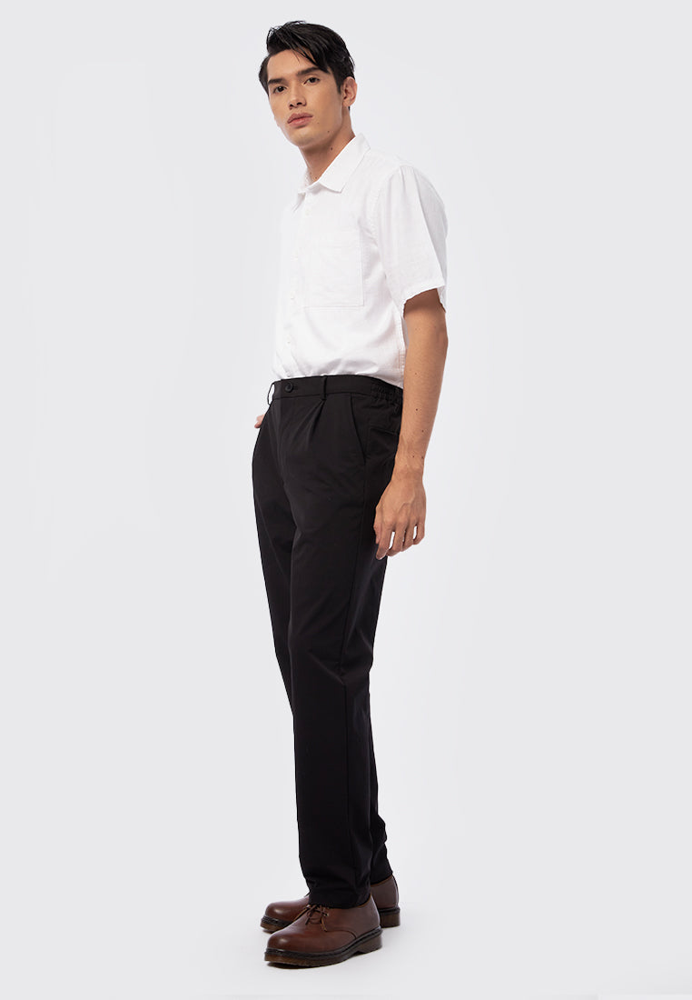 4-Way Stretch Pleat Pants Black