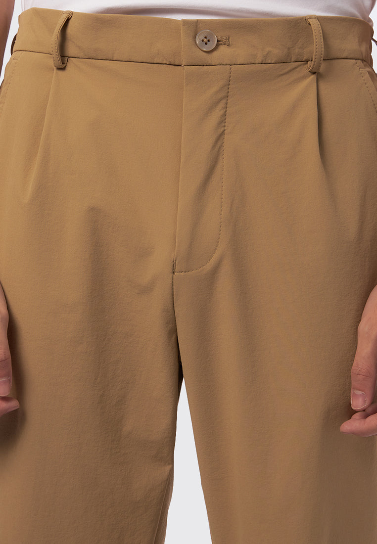 4-Way Stretch Pleat Pants Khaki
