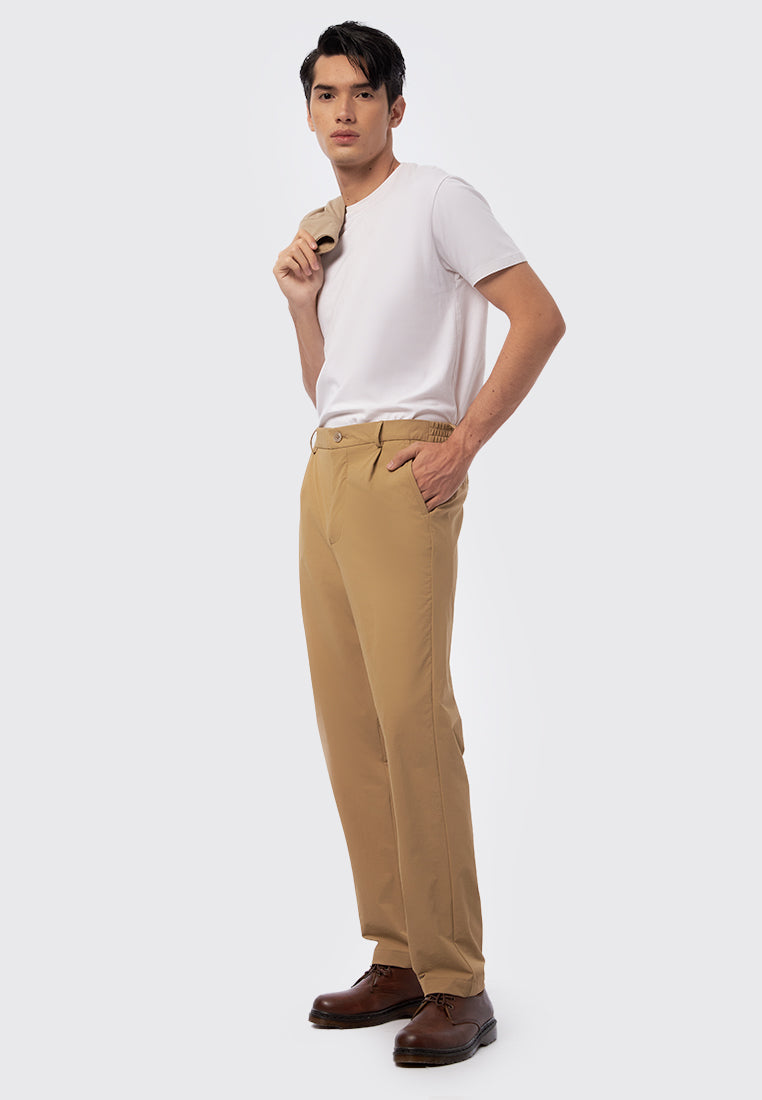 4-Way Stretch Pleat Pants Khaki