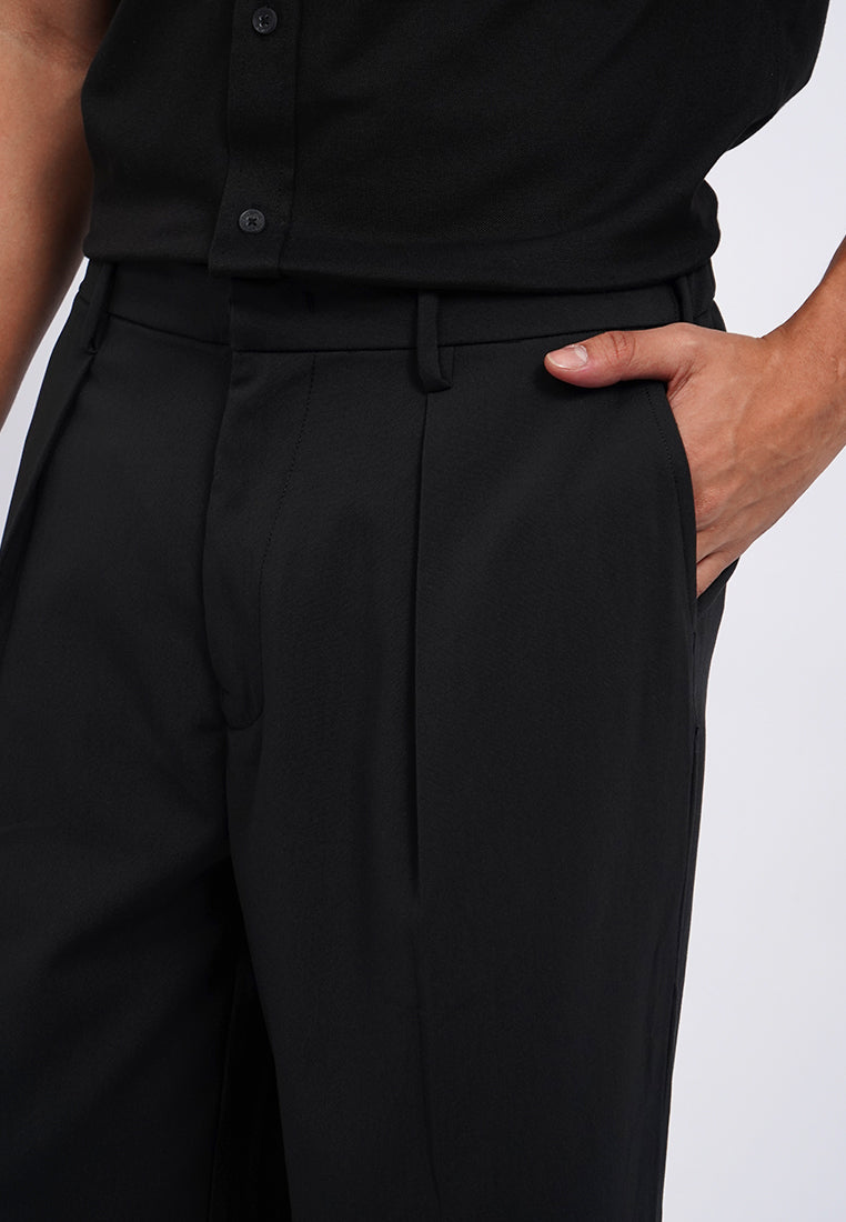 Pleat Details Relaxed Fit Pants