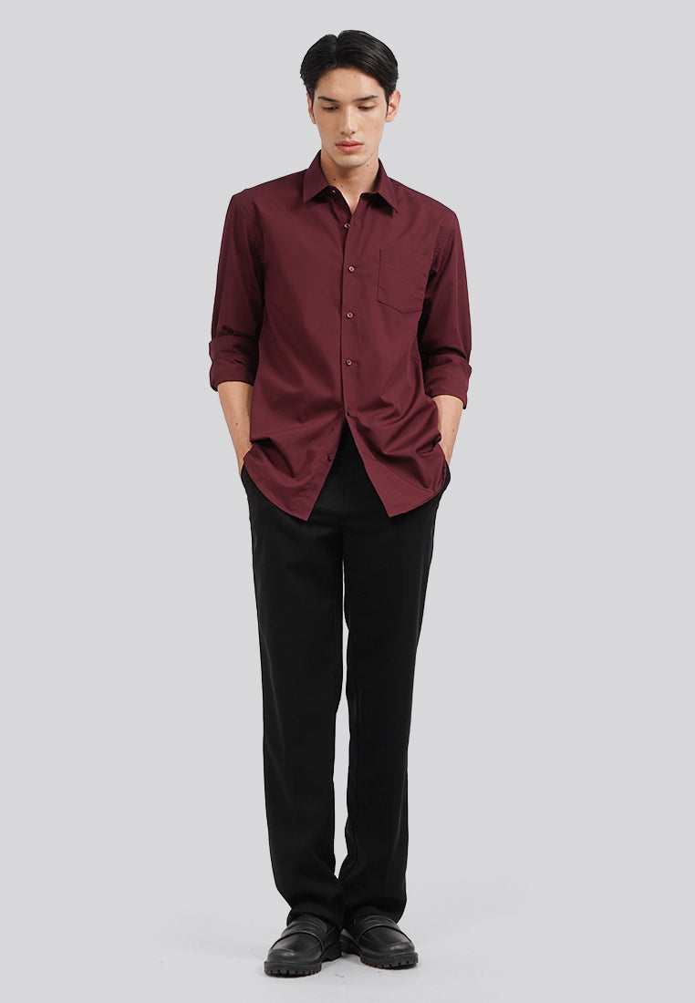 Slim Fit Long Sleeve Basic Shirt