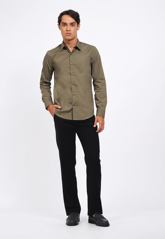 Slim Fit Basic Long Sleeve Shirt