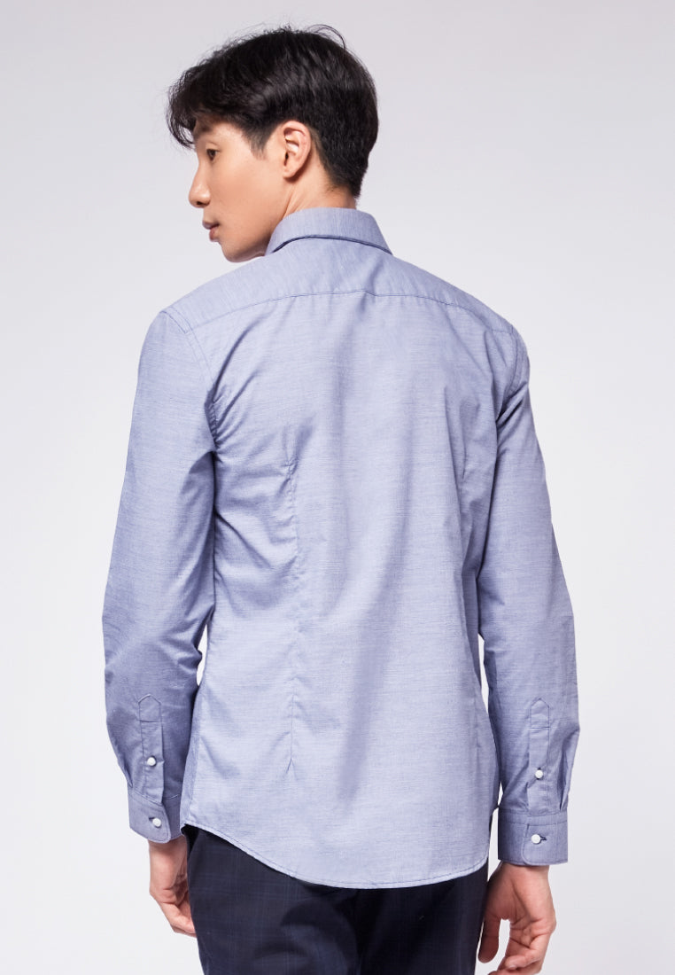 Slim Fit Long Sleeve Micro Check Shirt