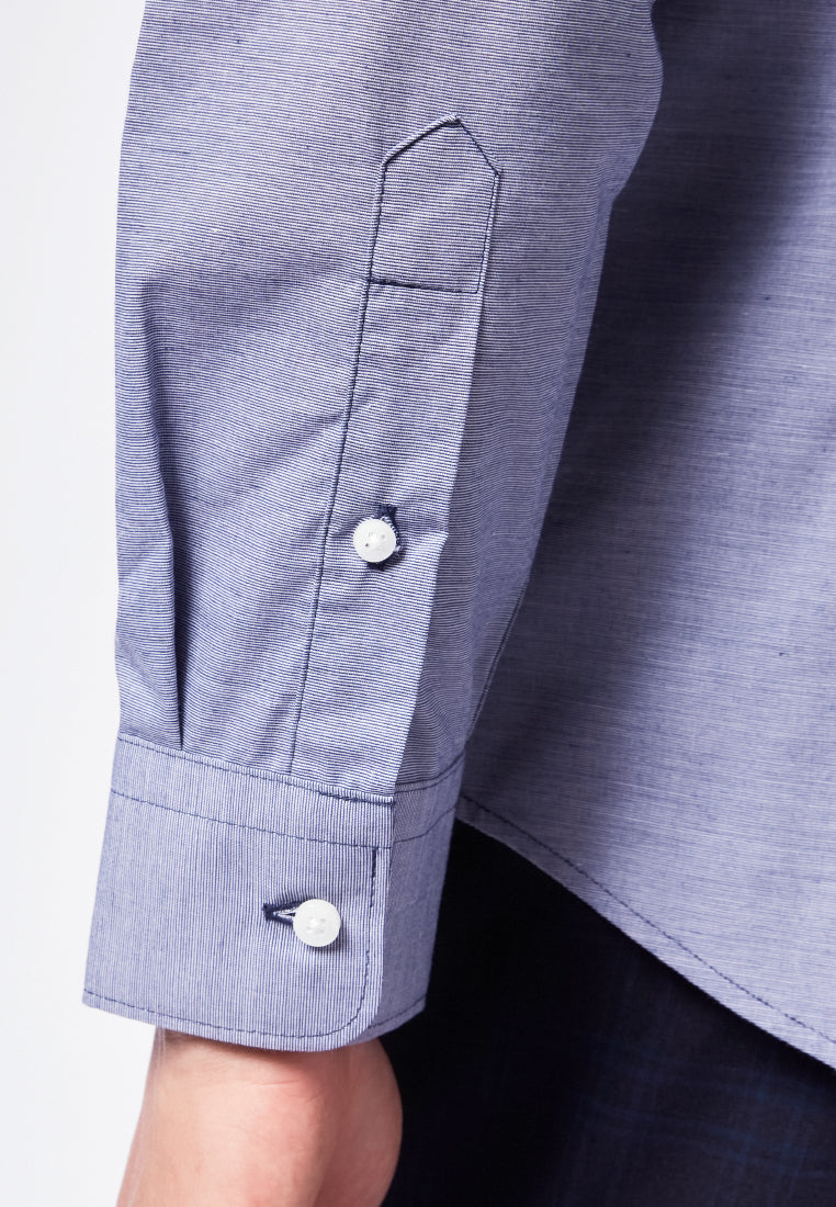 Slim Fit Long Sleeve Micro Check Shirt