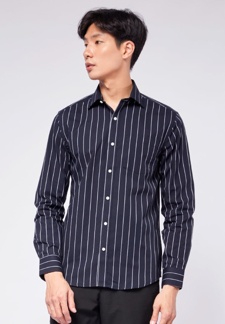 Slim Fit Long Sleeve Stripes Shirt