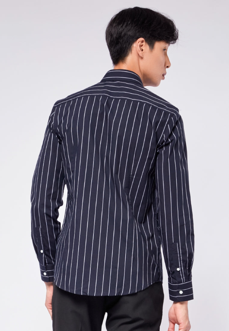 Slim Fit Long Sleeve Stripes Shirt