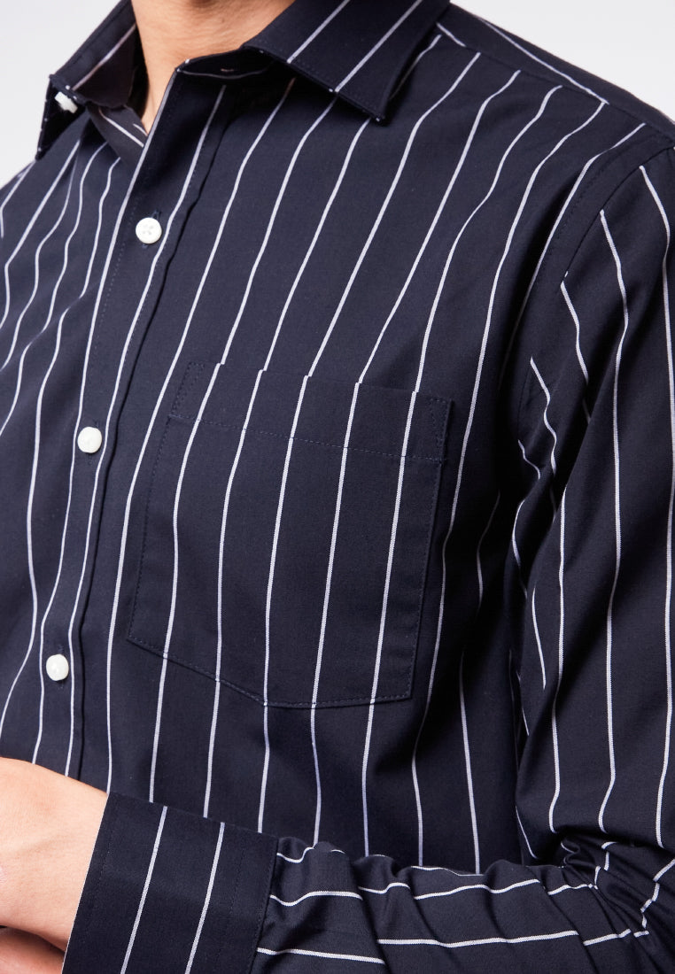 Slim Fit Long Sleeve Stripes Shirt