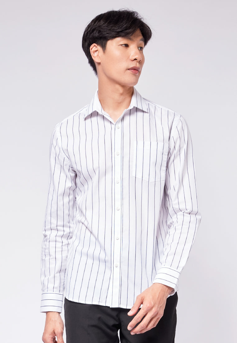 Slim Fit Long Sleeve Stripes Shirt