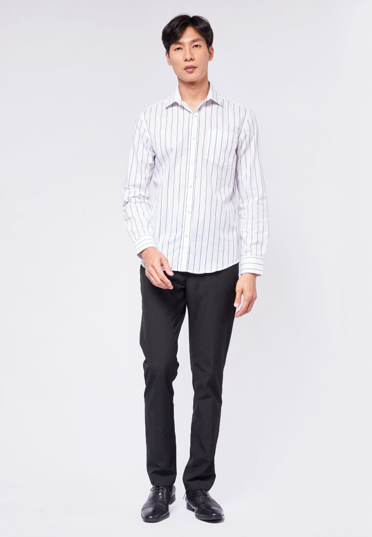 Slim Fit Long Sleeve Stripes Shirt