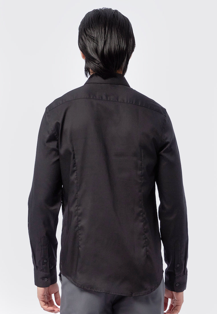 Slim Fit Long Sleeve Shirt Black
