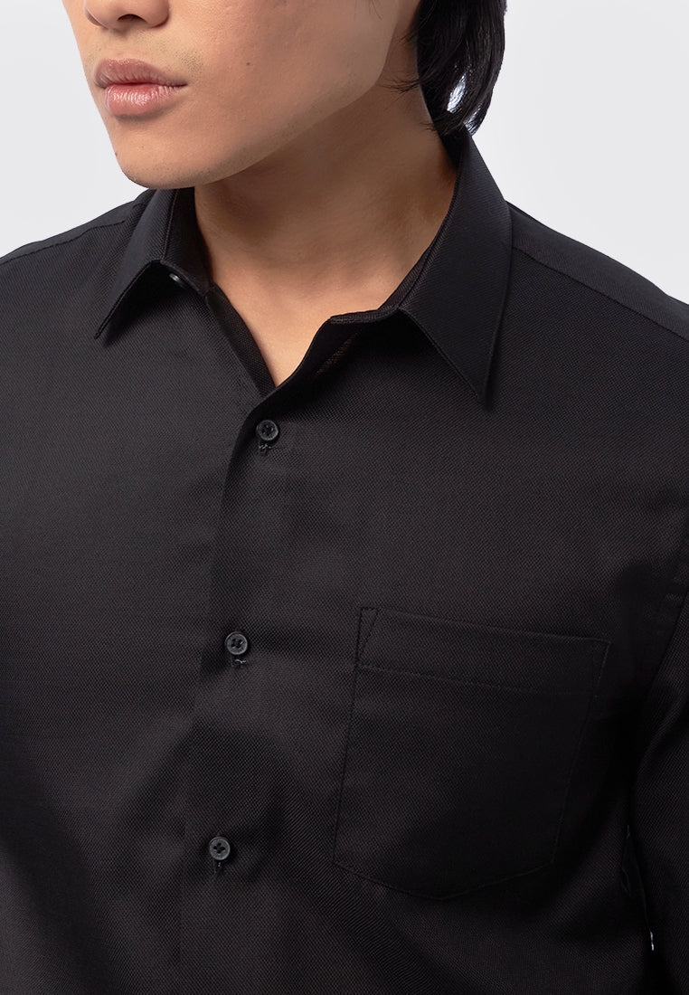 Slim Fit Long Sleeve Shirt Black