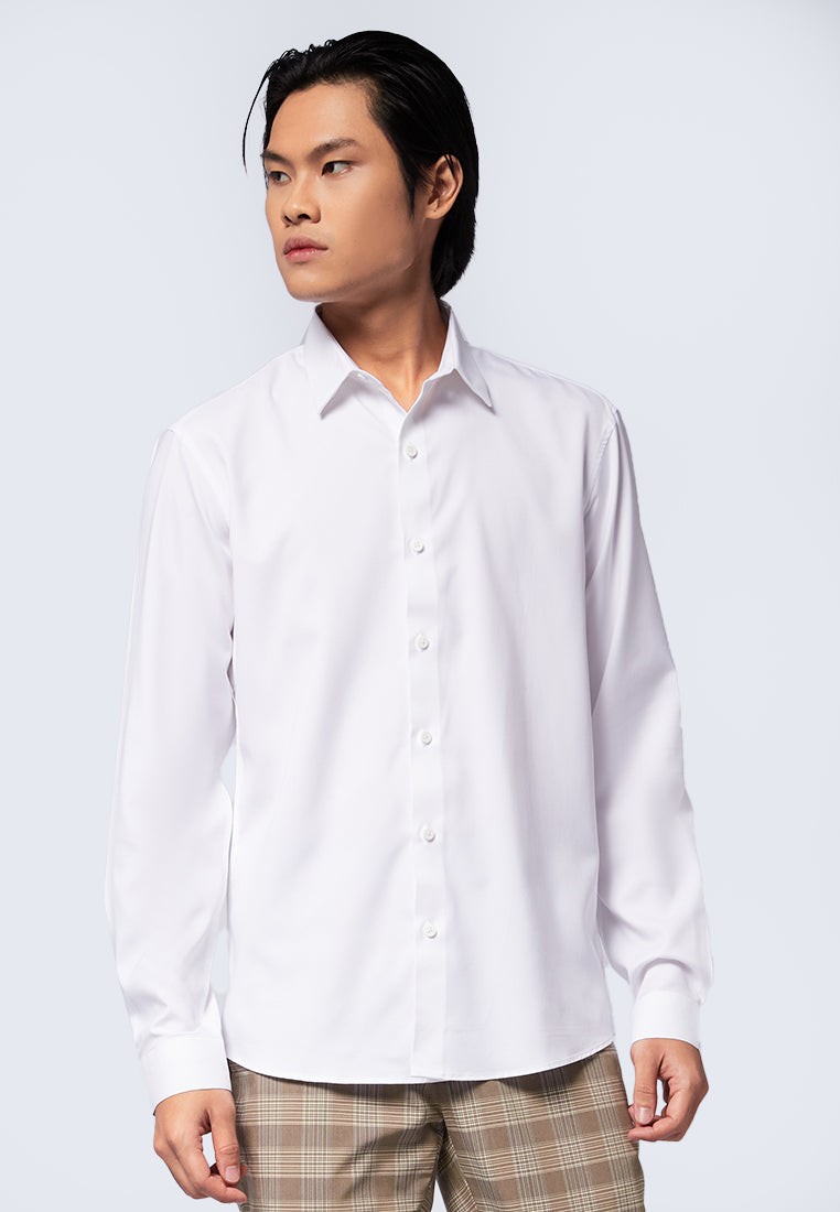 Slim Fit Long Sleeve Formal Shirt White