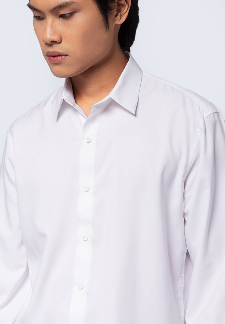 Slim Fit Long Sleeve Formal Shirt White