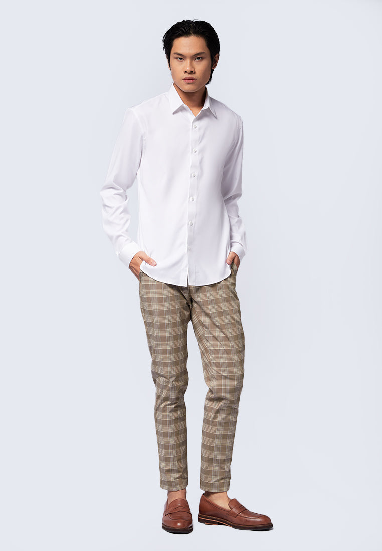 Slim Fit Long Sleeve Formal Shirt White