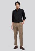 Hidden Placket Long Sleeve Shirt Black