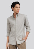 Hidden Placket Long Sleeve Shirt Grey
