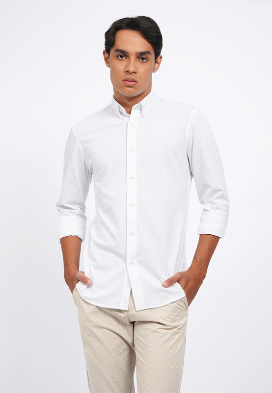 Slim Fit Long Sleeve Knit Shirt