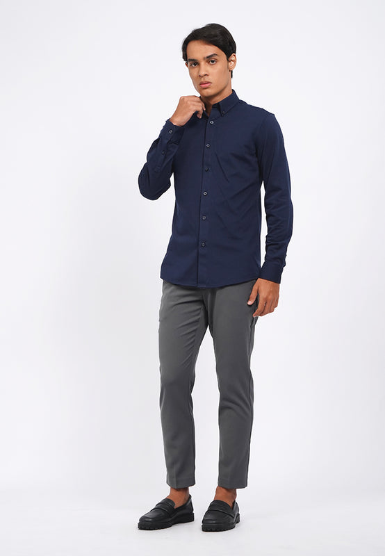 Slim Fit Long Sleeve Knit Shirt