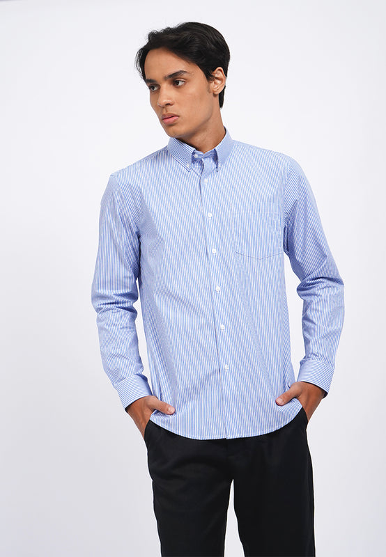 Slim Fit Long Sleeve Stripes Shirt