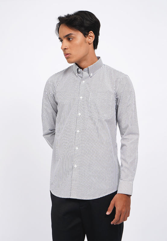 Slim Fit Long Sleeve Stripes Shirt