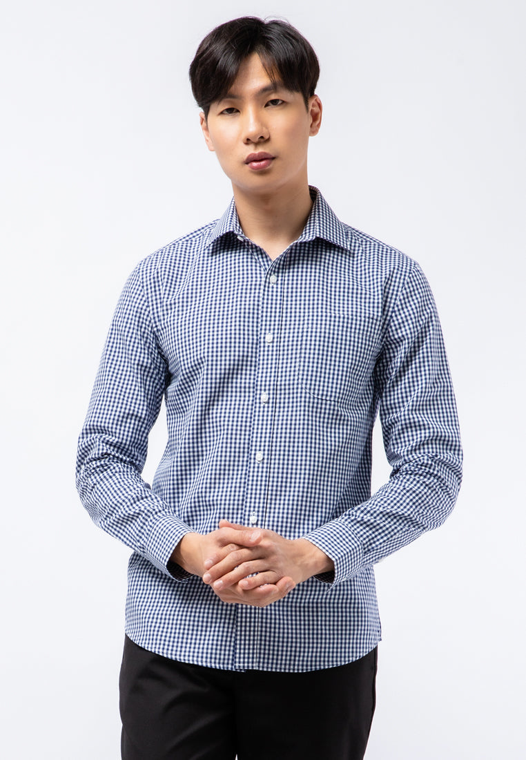 Long Sleeve Micro Check Shirt