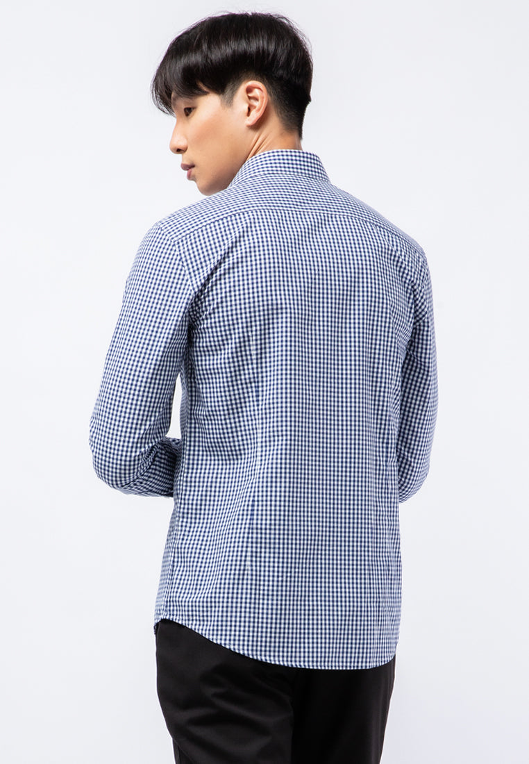 Long Sleeve Micro Check Shirt