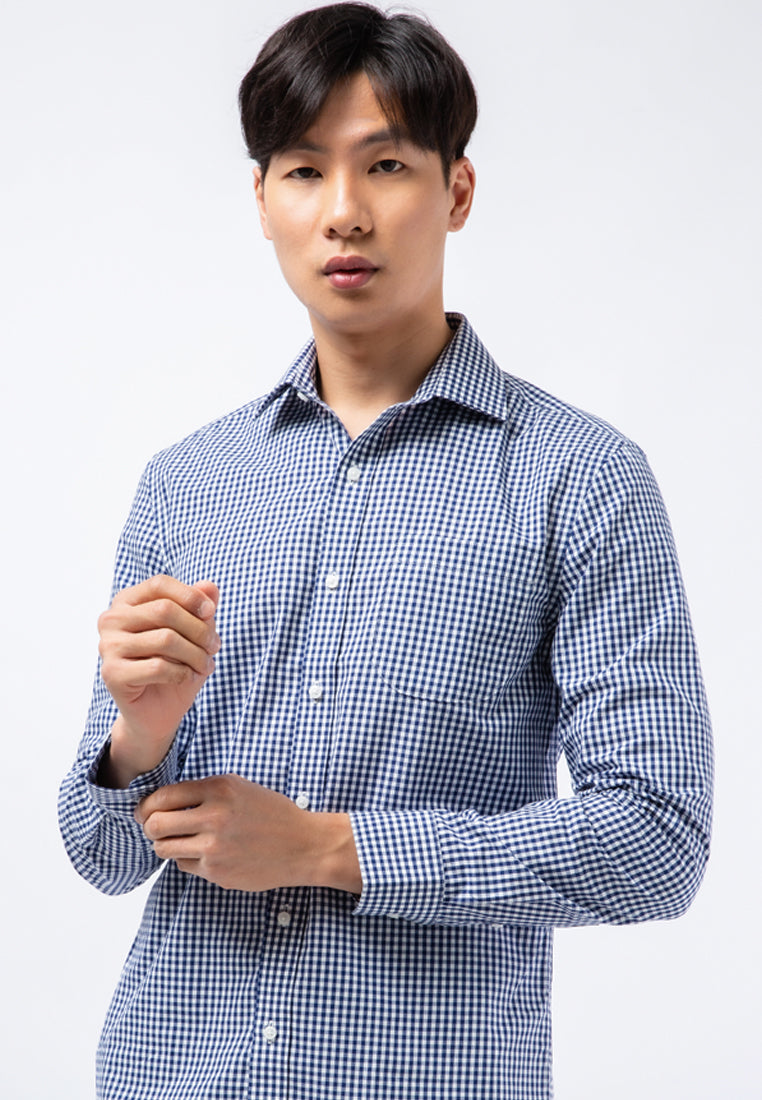 Long Sleeve Micro Check Shirt