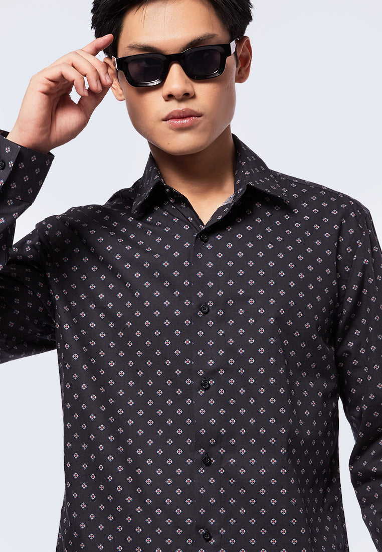 Slim Fit Printed Long Sleeve Shirt