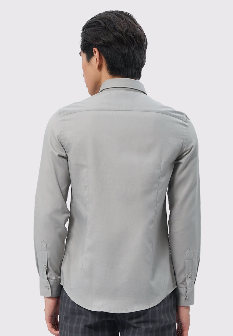 Easy Care Slim Fit Long Sleeve Shirt Grey