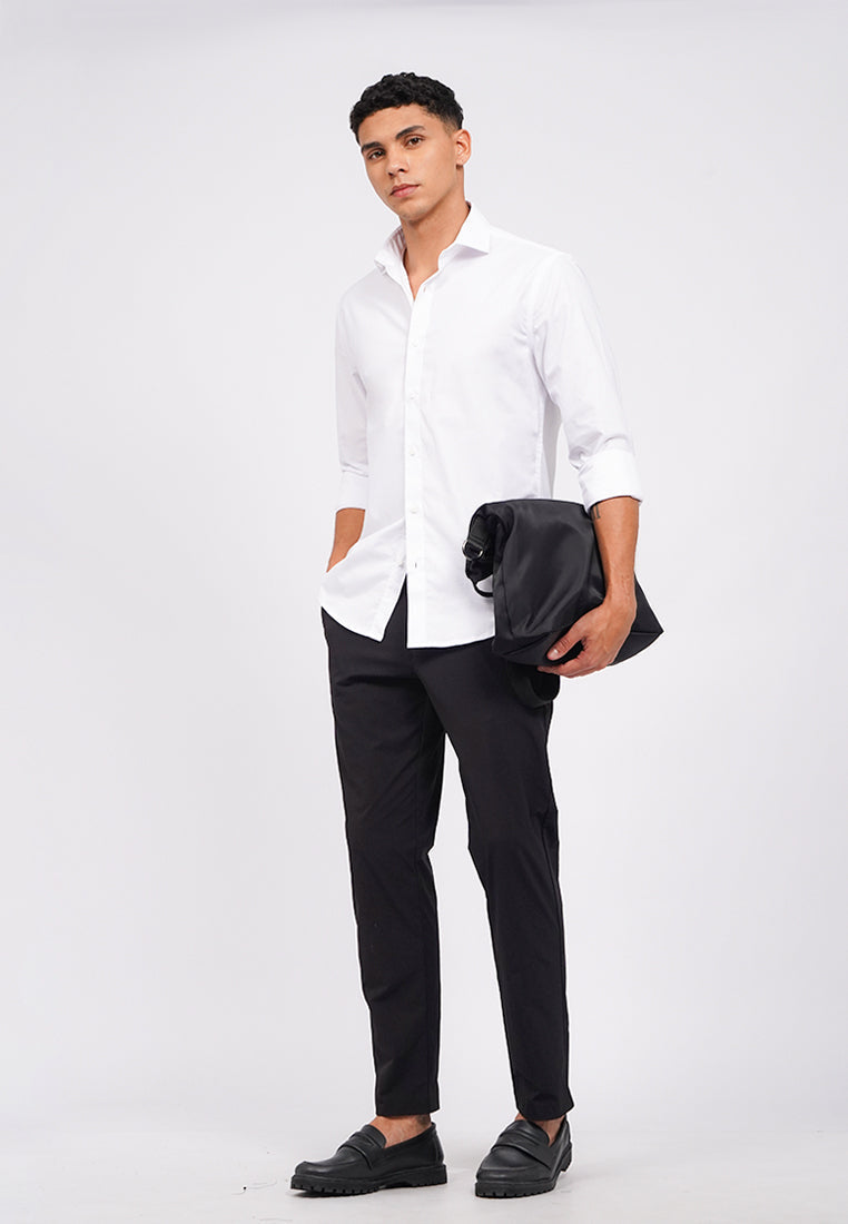 Slim Fit Long Sleeve Textured Shirt