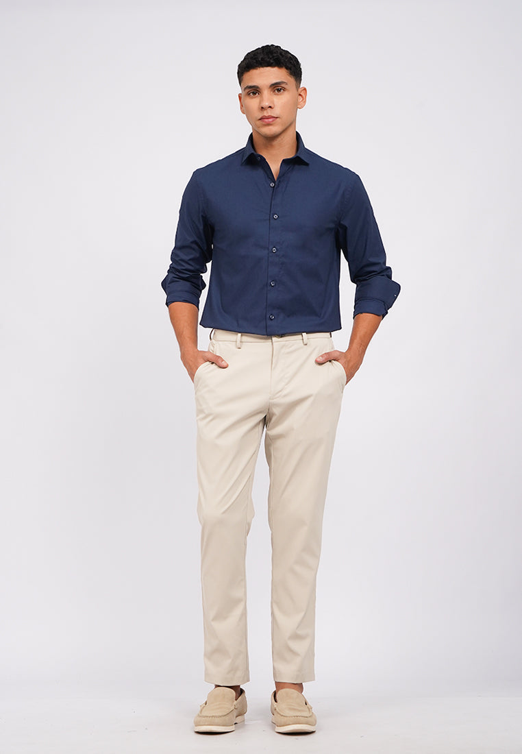 Slim Fit Long Sleeve Textured Shirt