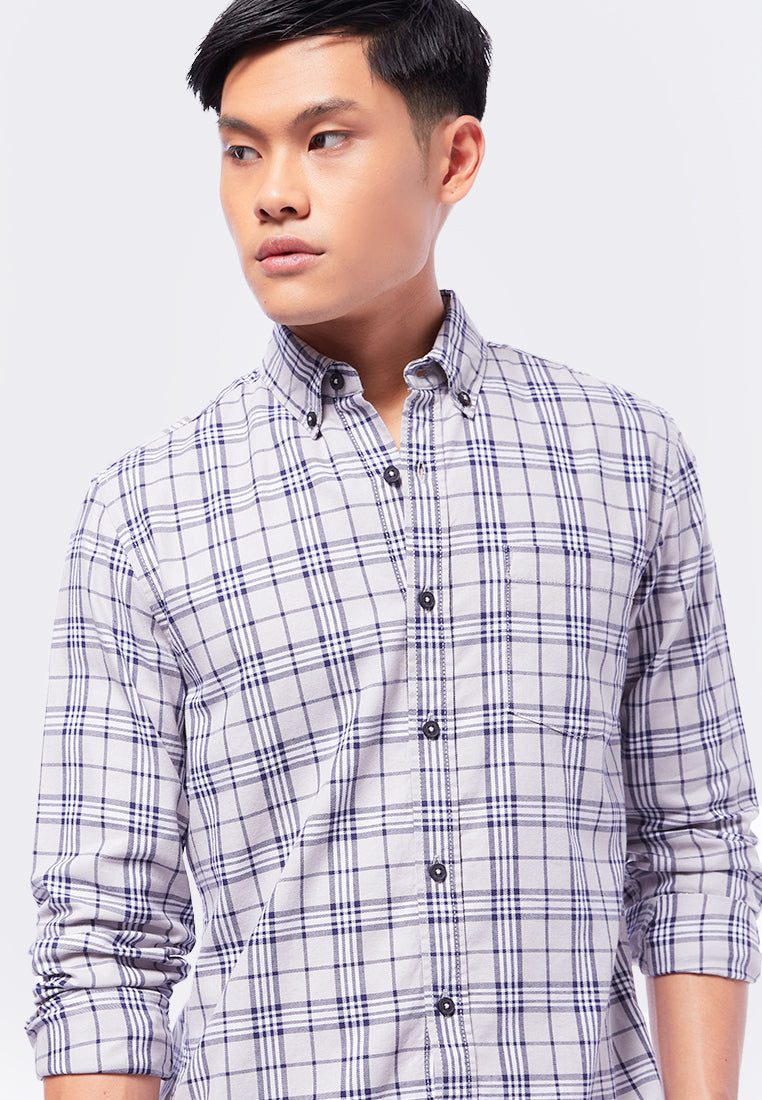 Slim Fit Long Sleeve Check Shirt