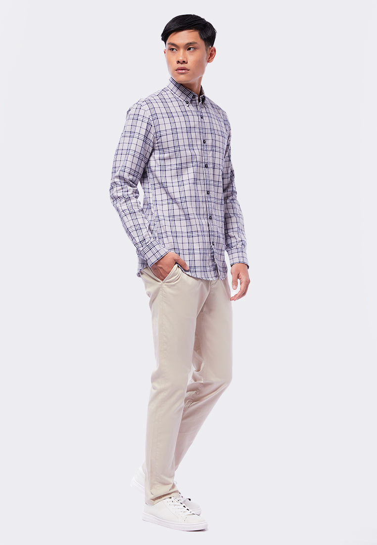 Slim Fit Long Sleeve Check Shirt
