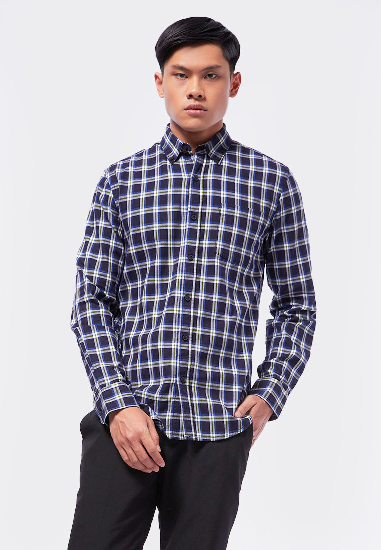 Slim Fit Long Sleeve Check Shirt