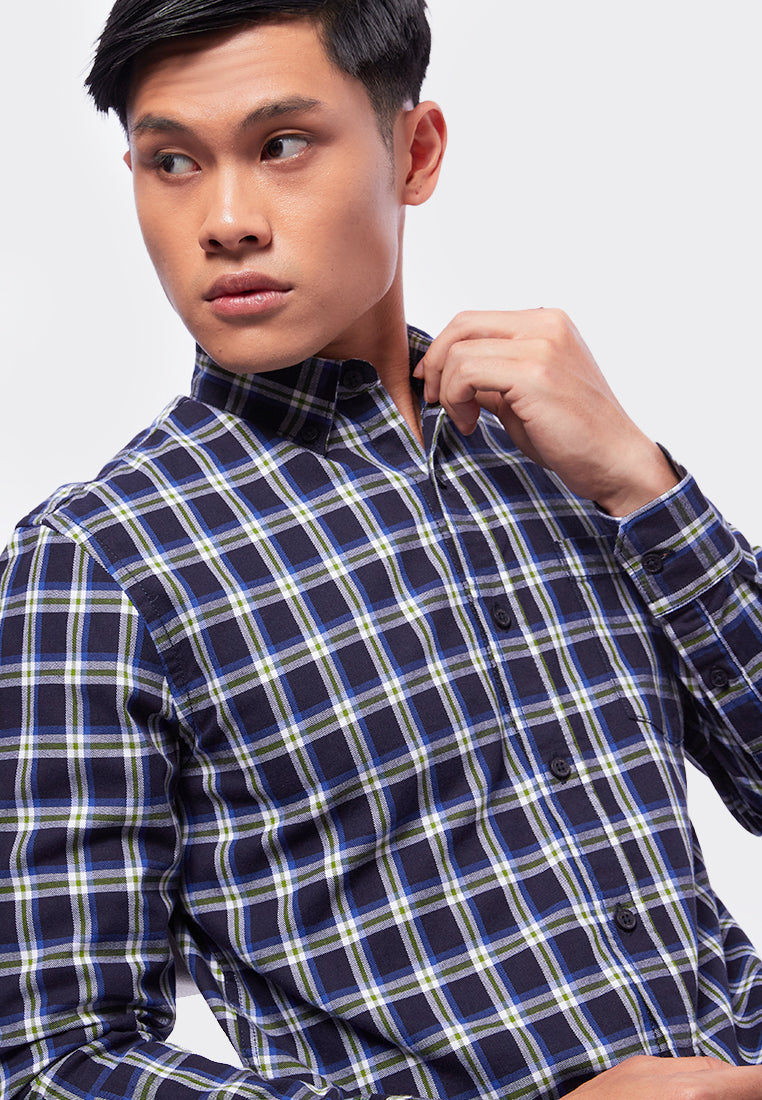 Slim Fit Long Sleeve Check Shirt
